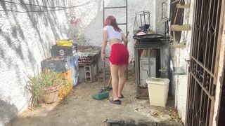 I Came Home and Saw My Stepdaughter Washing Clothes in a Skirt and I Couldn't Resist Her Ass