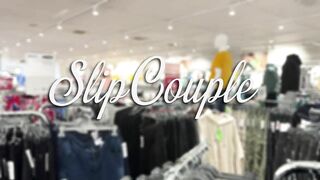 Handjob, Blowjob and fucking in the middle of the clothing Store - risky fun !