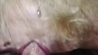 Busty blondie deep throating cock before her fucker spread her ass