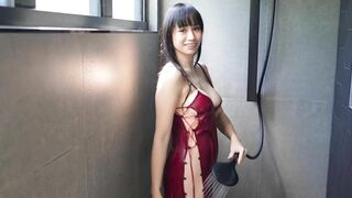 [4K] Transparent Red Dress Wet vs Dry Try on Haul with Elixir Elf