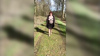 Slave Girl Walks Outdoors Almost Naked.