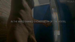 HOSTEL MIXED ROOM: shower flashing masturbation