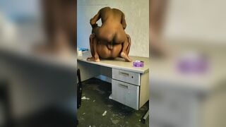 Young Black Couple Fucking on a Table
