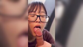 Chinese Slut Swallows Cum