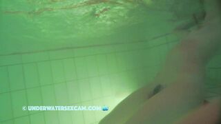 French Teen 18+ Masturbates With The Jet Stream Underwater In A Public Sauna Pool