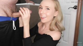 Marissa Sweet Stroking a Cock and Getting a Facial Behind the Scenes