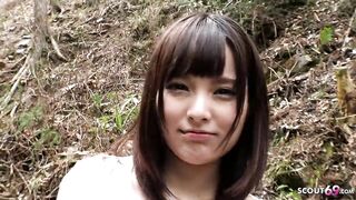 Petite Japanese Teen 18 seduce to give First Time Blowjob by old Men in POV