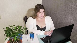 Fucked a sexy secretary with big tits in doggie style