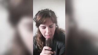 Redhead Girlfriend Sucks A Huge Black Dick