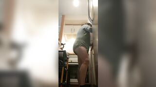 stepmother in the kitchen very hot showing her ass