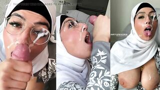 Innocent Hijabi Aaliyah Yasin gets covered in cum