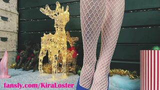 Teaser! Santa girl have anal with huge toy butt plug and vibrator! Stockings and highheels