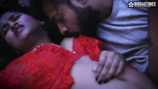 Stepdad secretly fucks stepdaughter and cumshot on her pussy in front of wife ( Hindi Audio )