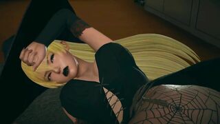 Blonde witch fingering pussy and moaning like little slut - 3D Animation