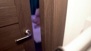 The baby is fucked hard by two big dicks and cums in her pussy