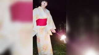 [climax] Yukata girl and fireworks, then blowjob, cowgirl, normal position Nakadashi...