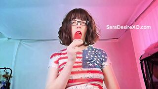 Popsicle eating July 4th part 1 - Full version on my fan site - Sara Desire XO - Femdom