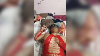 Bengali Big Bouncing Tits Bhabhi Visaakaa in Red Fishnet Lingerie Sloww Motion Fuck