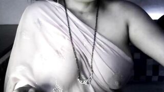 Rasily sexy bhabhi enjoys self sex by showing hot cleavage, pinching boobs and nipples and being completely nude.