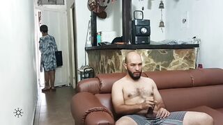 I catch my stepbrother masturbating and I don't miss the opportunity to help him express milk. -Porn in Spanish.