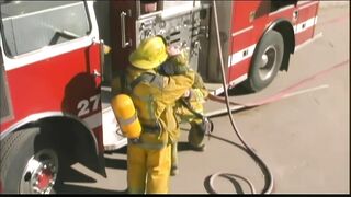 Slutty Brunette Eager To Thank Local Fireman With Hardcore Fuck On Truck