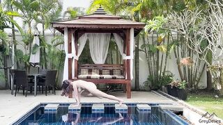 nude yoga: balance practice workout - grey desire