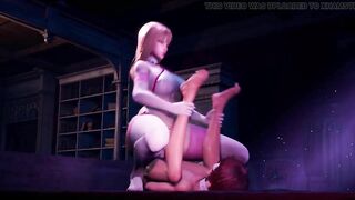 3D Hentai Big tits sister cowgirl and blowjob face: Hero journey