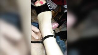 Fantastic Cumshot with Footjob - Toejob with Heels