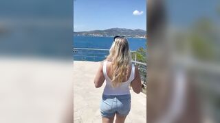 Greetings from Mallorca with tits show