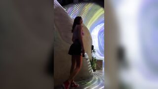 PUBLIC UPSKIRT pussy flashing at Meow Wolf in Vegas