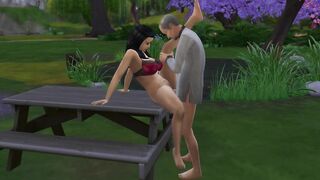 Old Grandfather & Young Indian Bhabi Fucking in Outdoor Park