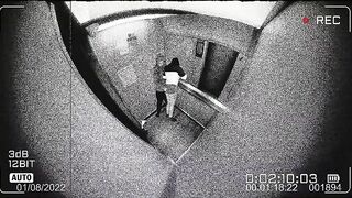 Viral video, preppy girl having sex in the elevator