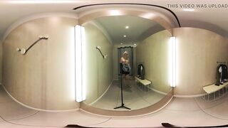 VR Try On Haul transparent clothes at the mall. Video VR 360 See thru clothes in fitting room. VR video with Alice Dali.