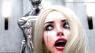 Blonde Slave in Metal Bondage - 3D BDSM Fetish Comic