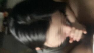 Cute Japanese girlfriend sucking dick during work