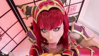 Hot Busty Alexstrasza from World of Warcraft Deepthroats and Hard Fucks Cock POV