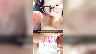 She Blew Out More Than Her Candles This Cum Mess Al9t to Handle