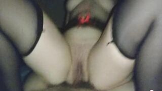 Adorable Teen Tight Pussy Dripping Cum While Riding