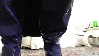 Ballbusting POV Training Purple Patent Boots