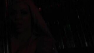 Deepthroating stripper MILF in stockings sucks cock in POV