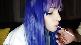 Hot Egirl being fed cigarette by stepdad (ask me for full vid)