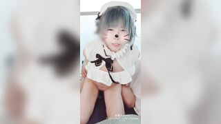 [climax] VTuber Nazuna Cosplayer is penetrated in the doggy position. Cum inside and finish.