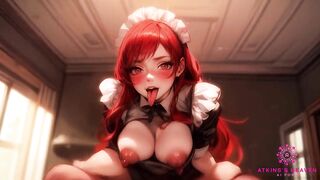 Cute RedHead Maid With Big Tits Take Care Of Her Master POV AI Porn