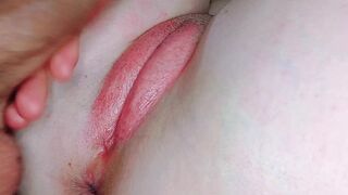 I paint my stepdaughter's pussy with lipstick to massage and use her painted pussy with my cock