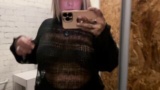 Sexy Milf Does TRANSPARENT Try On Haul In A Fitting Room