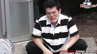 Small Asian teen gangbanging without a condom