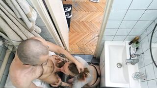 Our morning rotine! Hard bathroom fuck, her pussy just destroyed!