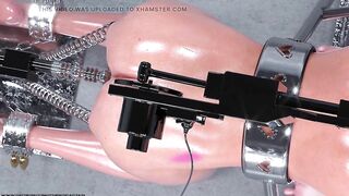 Human Centipede Fuck Machine Slaves Chained to Each Other Hardcore BDSM Animation