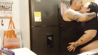 Fucking the Maid in the Kitchen While My Wife