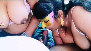 Telugu threesom step family wife husbend and bhabi crezy fucking telugu dirty talks.